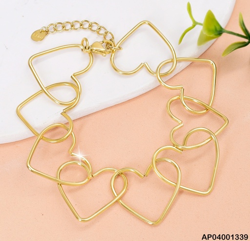 [AP04001339] PULSERA CORAZONES ENTRELAZADAS  BA159-131