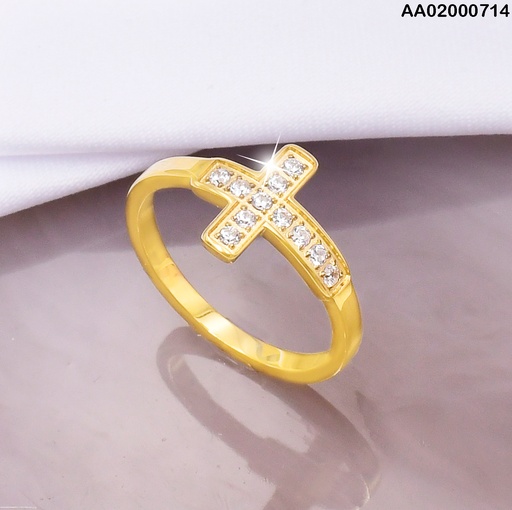 [AA02000714] ANILLO CRUZ ZIRCONIAS VD0803492- G18