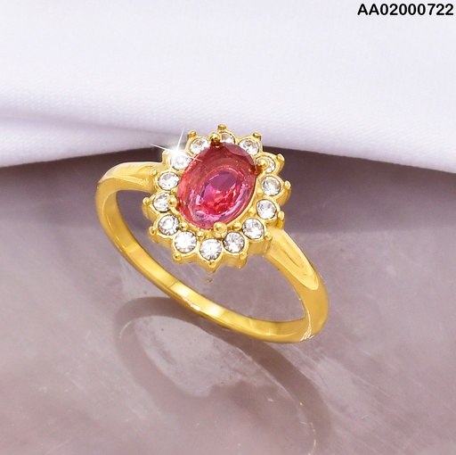 [AA02000722] ANILLO OVALO ZIRC. ROJA 080367-W81