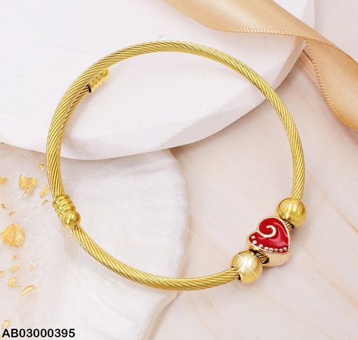 [AB03000395] BRAZALETE PELOTAS/CORAZON ROJO A5490-100