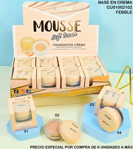 [CU01002102] BASE EN CREMA MAQUILLAJE MOUSE FEBBLE FS446-A
