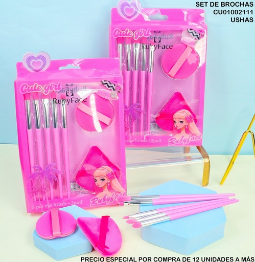 [CU01002111] SET 5 BROCHAS + 2 BLENDER CUTE GIRL BB05FP RUBY FACE