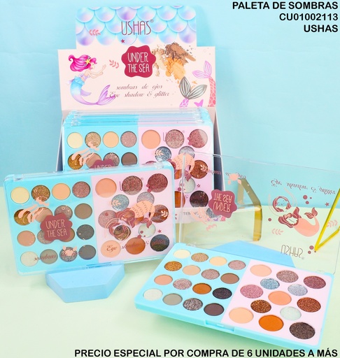 [CU01002113] PALETA SOMBRAS/GLITTER 29 TON. UNDER THE SEA ES3872-2 USHAS