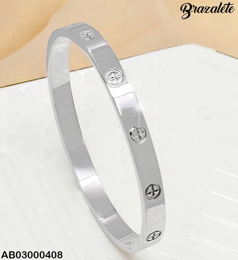 [AB03000408] BRAZALETE PLATD. CIRCULOS CRUZ  080446-122