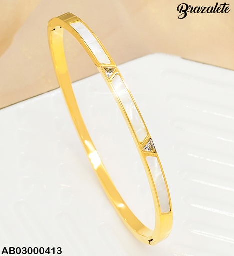 [AB03000413] BRAZALETE CONCHA NACAR ZIRC. V 080492-207