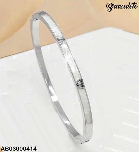 [AB03000414] BRAZALETE PLATD. CONCHA NACAR ZIRCONIA V 080493-207