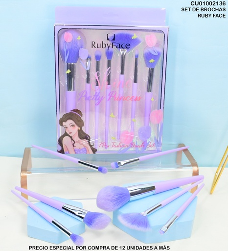 [CU01002136] SET 7 BROCHAS SHINE PRETTY PRINCESS GZ07 RUBY FACE SURT