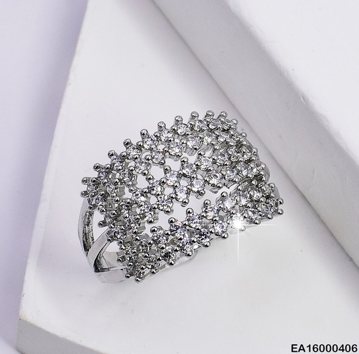 [EA16000406] ANILLO PLATD. ZIRCONIAS 006E4368-267
