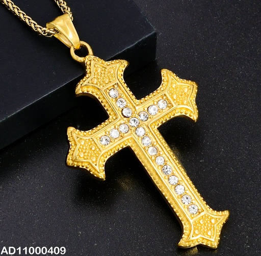 [AD11000409] DIJE DORADO CRUZ ANTIGUA C/ZIRC.CENTRO 080659-106T