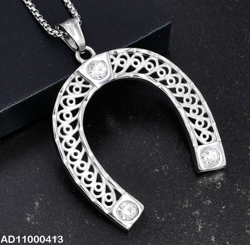 [AD11000413] DIJE PLATEADO HERRADURA C/3 ZIRCONIAS 080673-106T
