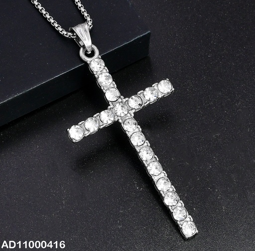 [AD11000416] DIJE PLATEADO CRUZ GRANDE C/ZIRCONIAS 080680-106T