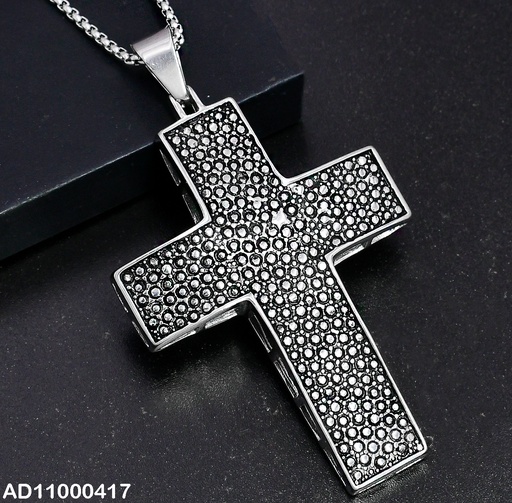 [AD11000417] DIJE PLATEADO CRUZ GRANDE PUNTEADA 080686-106T