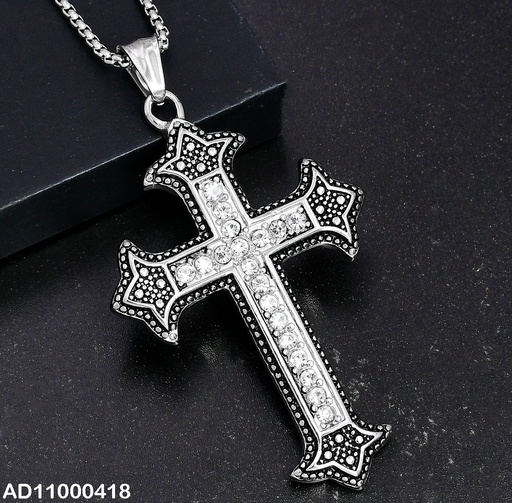 [AD11000418] DIJE PLATEADO CRUZ ANTIGUA,ZIRC.CENTRO 080688-106T