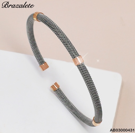 [AB03000431] BRAZALETE PLATD. ENTRELAZADO 3 LINEAS ROSE GOLD 080430-112