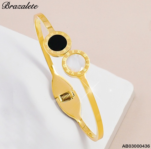 [AB03000436] BRAZALETE CIRCULOS BLANCO/NEGRO 080454-W130