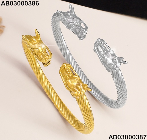 [AB03000387] BRAZALETE VARON DOR. AJUSTABLE BA151-208 DRAGONES EXTREM.