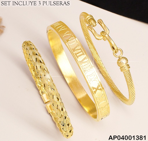 [AP04001381] PULSERA (3) VARON CUADRO/ TOR/BRAZ SA441-196