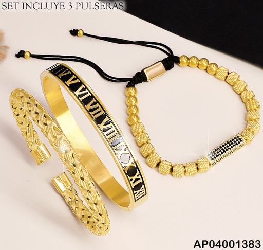 [AP04001383] PULSERA (3) VARON BRAZ NO.ROM/🟡/ TRENZ SA450-208