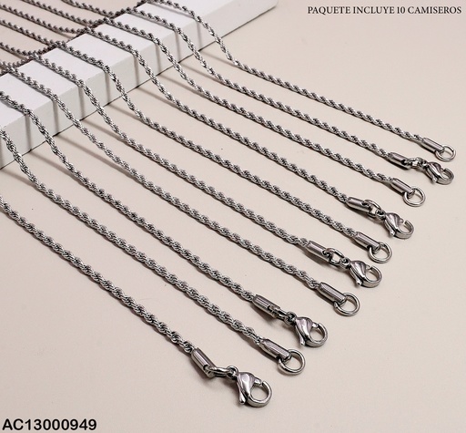 [AC13000949] PAQ.10 CAMISEROS LARGOS PLATEADOS 907C8925T222