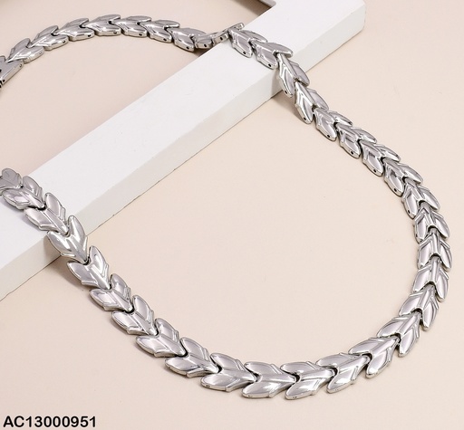 [AC13000951] CADENA PLATEADA HOJAS OLIVOS F2368-654