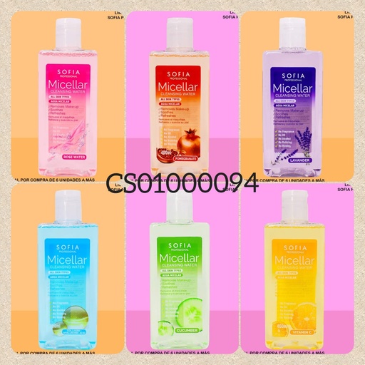 [CS01000094] AGUA MICELLAR SOFIA 400ML SURTIDAS S203B