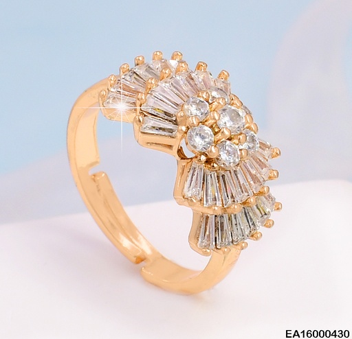[EA16000430] ANILLO LAZO DOBLE DORADO ZIRC. RE083-213