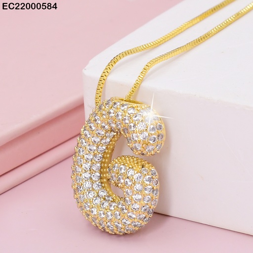 [EC22000584] CADENA FINA DIJE LETRA"G"CON ZIRCONIAS  CE087-217
