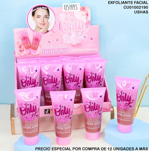 [CU01002190] EXFOLIANTE FACIAL USHAS ONLY ROSE HA343
