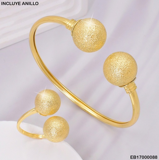 [EB17000088] BRAZALETE Y ANILLO AJUSTABLE / PELOTA 004R6874-341
