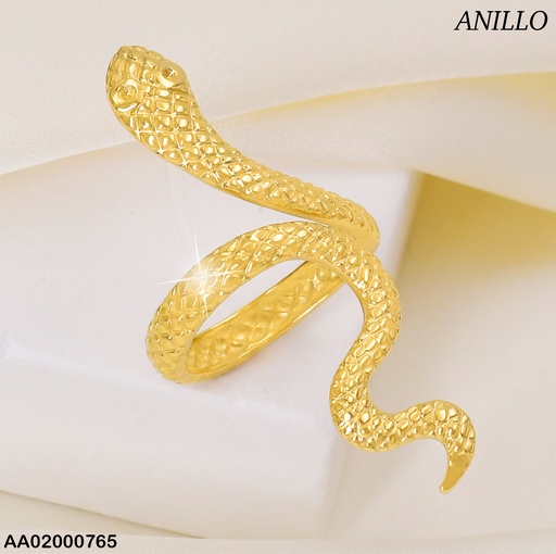 [AA02000765] ANILLO DOR. SERPIENTE RUGOSA RA130-131