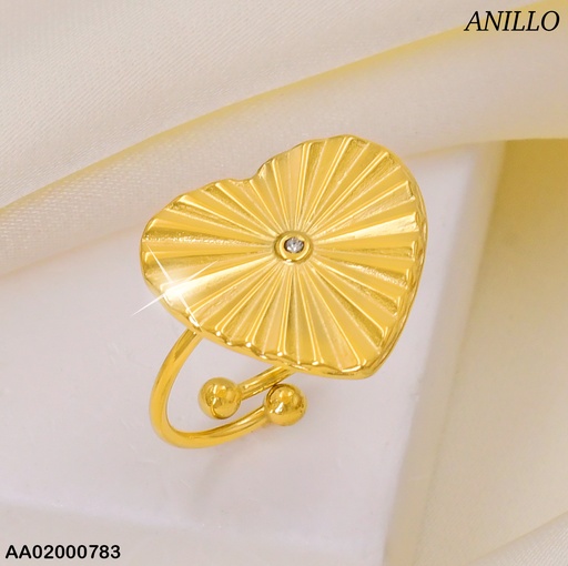 [AA02000783] ANILLO DOR. CORAZON RAYADO / ZIRC. CENTRO RA030-131