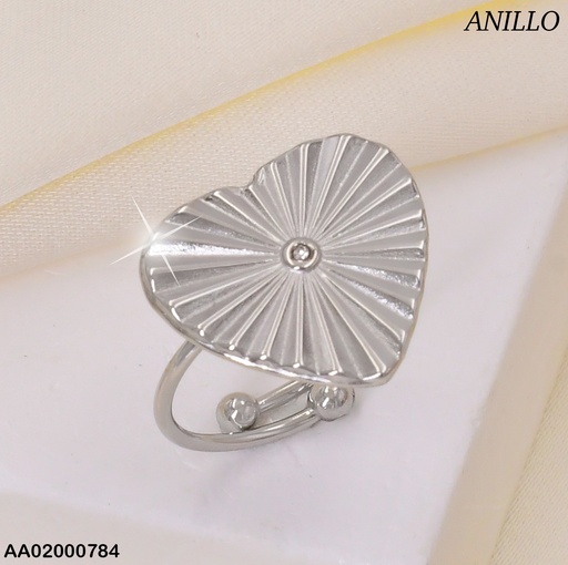 [AA02000784] ANILLO PLAT. CORAZON RAYADO / ZIRC. CENTRO RA031-131