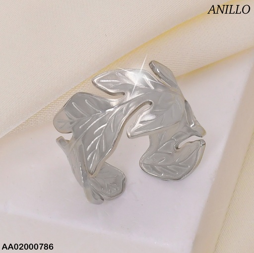 [AA02000786] ANILLO PLAT. / HOJAS EN HORIZONTAL RA033-131
