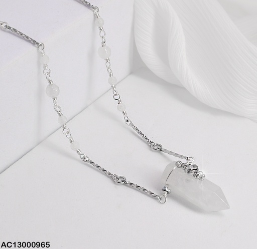 [AC13000965] CADENA PLAT. C/CRISTALES, DIJE CUARZO COL.CA230-131