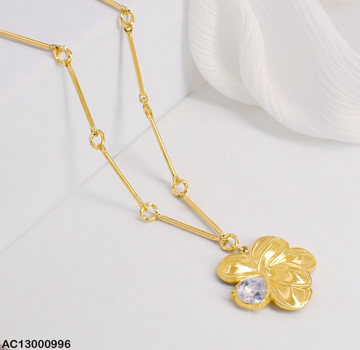 [AC13000996] CADENA O-O FLOR 1 PETALO ZIRC.GOTA CA293-131