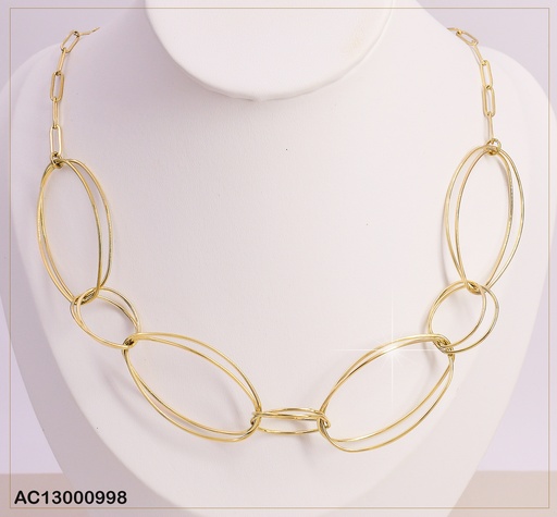 [AC13000998] CADENA DOR.  ELABONES DOBLES OVALADOS GRANDES Y PEQ. CA295-131