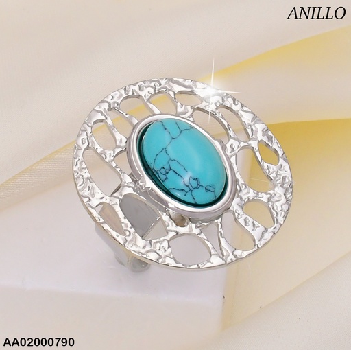 [AA02000790] ANILLO PLAT. RD/ CALADO/OVALO CENTRO COL SURT RA061-131