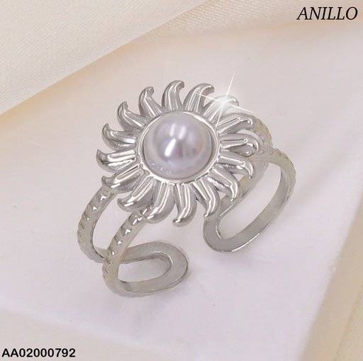 [AA02000792] ANILLO PLAT. SOL/PERLA CENTRO RA065-131