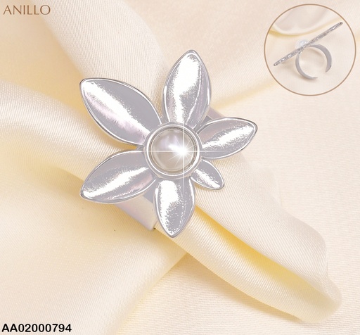 [AA02000794] ANILLO PLAT. FLOR ESTRELLA CENTRO COL.SURT RA067-131