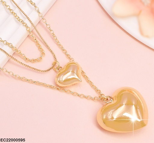 [EC22000595] CADENA TRIPLE DIJES  CORAZONES 2 TAMAÑOS CE053-9