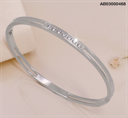 [AB03000468] BRAZALETE CERRADO PLAT. ZIRC HORIZONTAL / VD080482-188