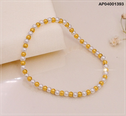 [AP04001393] PULSERA PERLAS PEQUEÑAS BLANCAS/ DORADAS  BB3101803