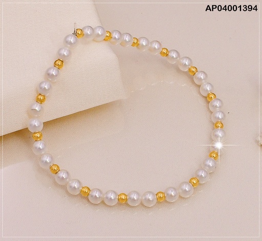 [AP04001394] PULSERA PERLAS  BLANCAS 2 CONSECUTIVAS /1 DORADA  BB3101805