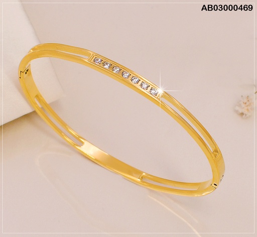 [AB03000469] BRAZALETE CERRADO DOR. ZIRC HORIZONTAL / VD080483-188