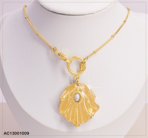 [AC13001009] CADENA COLA DE RATON DOR/ DIJE PLIEGOS /PERLA CENTRO SURT. CA223-131