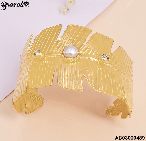 [AB03000489] BRAZALETE PLUMA 2 ZIRC./MEDIA PELOTA SURT.BA113-131