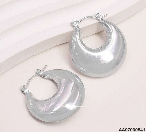[AA07000541] ARGOLLAS PLAT. MEDIA LUNA INFLADA L.22MM*25MM EA649-1