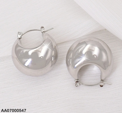 [AA07000547] ARGOLLAS PLAT. MEDIA LUNA INFLADA L.22*17MM EA656-1