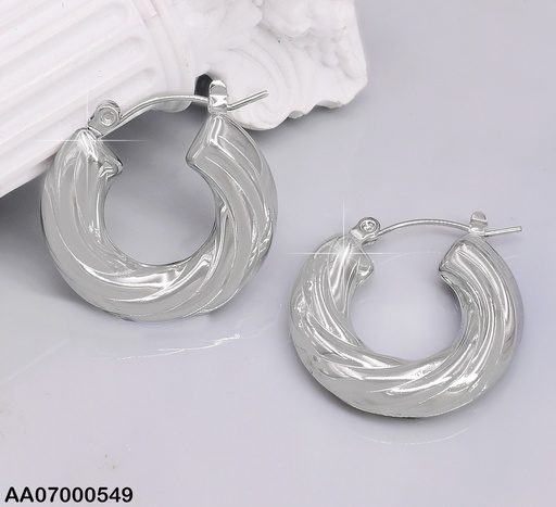 [AA07000549] ARGOLLAS PLAT. LINEAS TORNEADAS 25*25MM EA628-1