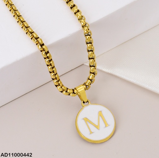 [AD11000442] DIJE RD.PEQ. BLANCO LETRA "M" 009E4501-102